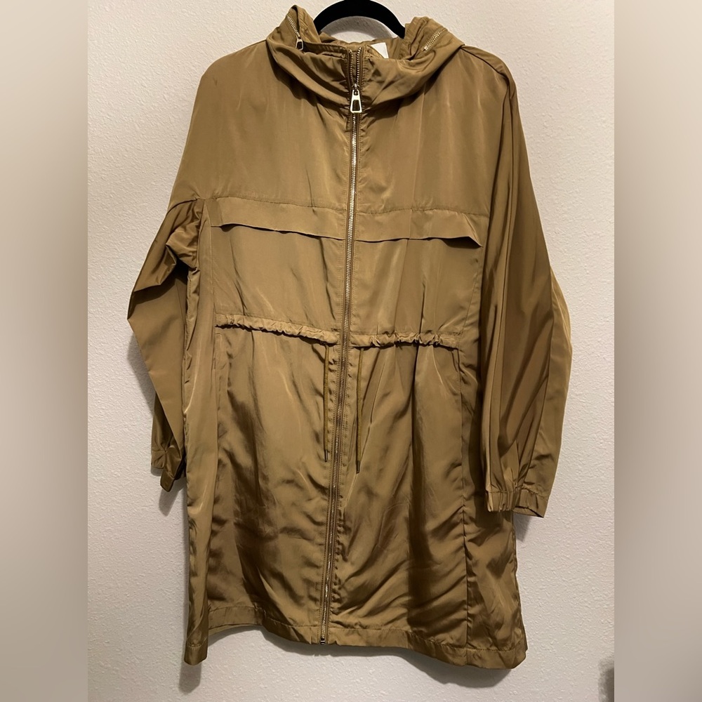 #780 Zara Woman Outerwear Rare Oversized Outerwear Hooded Long Chartreuse Parka